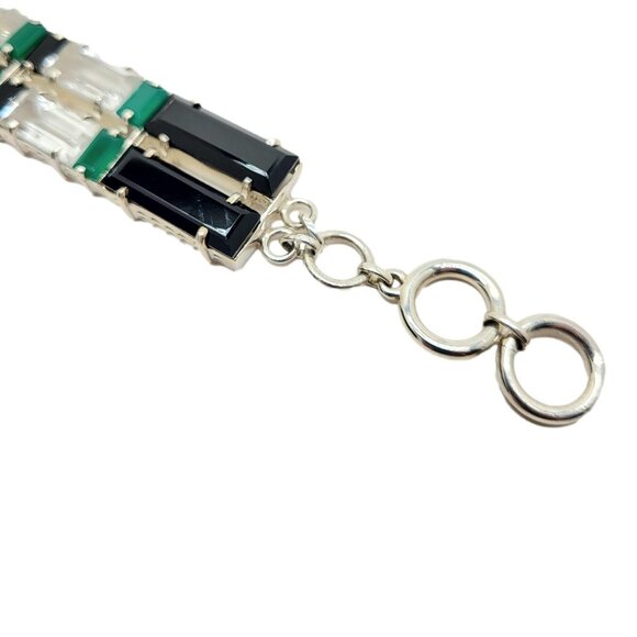 Nicky Butler Deco Toggle Bracelet Green Chalcedony .925 Sterling Silver New - Picture 8 of 14
